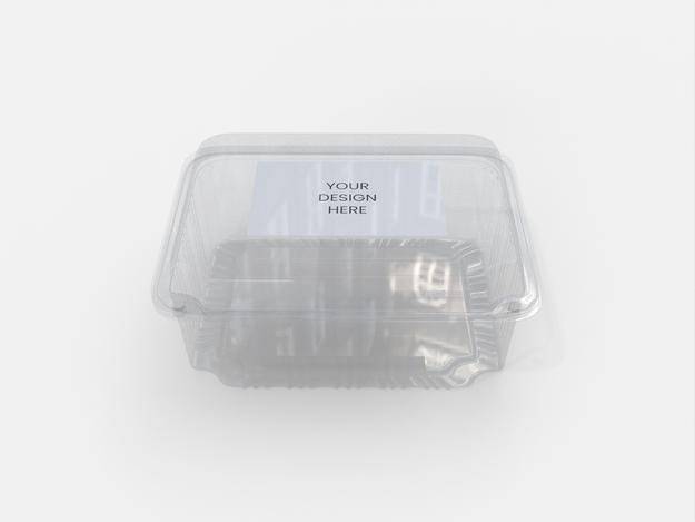 Flexible packaging plastic box disposable mockup 603520
