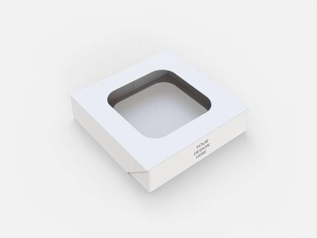 Glued folding boxes flip top three-fold edge box mockup 152051