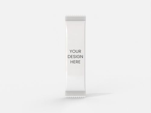 Flexible packaging for coffee sachet mockup 605300