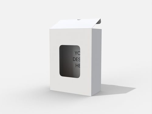 Back open boxes window display auto bottome snap lock mockup 103014