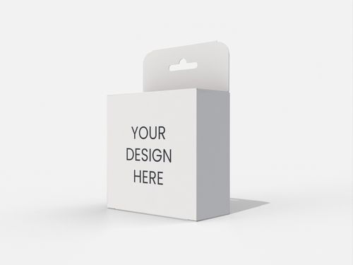 Flat square box with hanger mockup 10002001