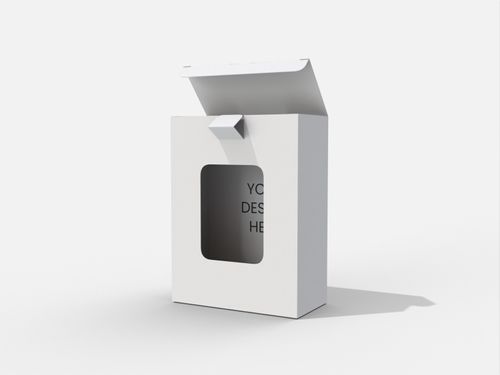Auto lock bottom boxes window display snap lock mockup 105014