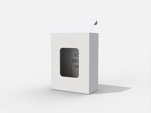 Back open boxes window display auto lock bottom mockup 106013