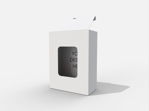 Back open boxes window display snap lock mockup 106014